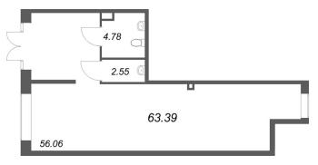 К. пом № 3-н Корп.: 7 , Секция 1  в ЖК Цивилизация на неве