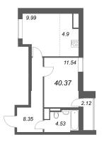 1 ккв № 289 Корп.: 6 , Секция 2  в ЖК Цивилизация на неве