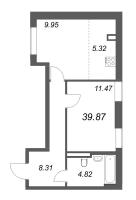 2 ккв (Евро) № 166 Корп.: 6 , Секция 2  в ЖК Цивилизация на неве