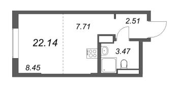 Студия № 191 Корп.: 6 , Секция 2  в ЖК Цивилизация на неве