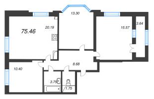 4 ккв (Евро) № 38 Корп.: 5 , Секция 1  в ЖК Цивилизация на неве