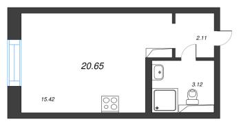 Студия № 151 Корп.: 5 , Секция 2  в ЖК Цивилизация на неве