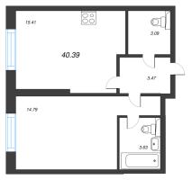 2 ккв (Евро) № 5 Корп.: 5 , Секция 1  в ЖК Цивилизация на неве