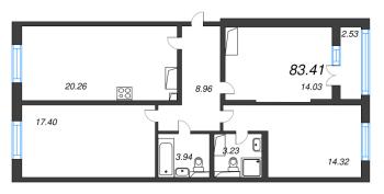 4 ккв (Евро) № 42 Корп.: 5 , Секция 1  в ЖК Цивилизация на неве