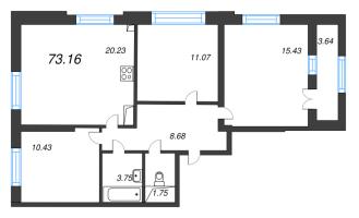 4 ккв (Евро) № 118 Корп.: 5 , Секция 1  в ЖК Цивилизация на неве