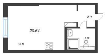 Студия № 223 Корп.: 5 , Секция 3  в ЖК Цивилизация на неве