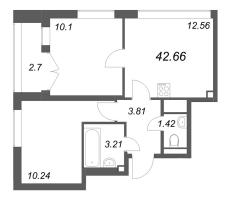 2 ккв № 499 Корп.: 7 , Секция 6  в ЖК Цивилизация на неве