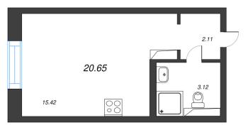 Студия № 146 Корп.: 5 , Секция 2  в ЖК Цивилизация на неве