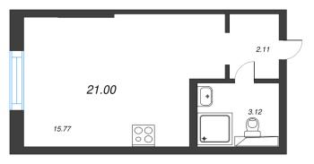 Студия № 213 Корп.: 5 , Секция 3  в ЖК Цивилизация на неве