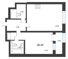 2 ккв (Евро) № 51 Корп.: 5 , Секция 1  в ЖК Цивилизация на неве