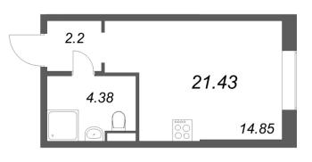 Студия № 434 Корп.: 7 , Секция 6  в ЖК Цивилизация на неве