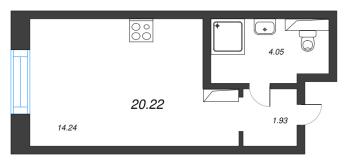 Студия № 145 Корп.: 5 , Секция 2  в ЖК Цивилизация на неве