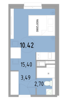 Студия № 10.42 Корп.: 1 , Секция 1  в ЖК Cosmos Smart Yuzhny