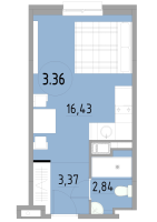 Студия № 3.36 Корп.: 1 , Секция 1  в ЖК Cosmos Smart Yuzhny