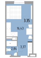 Студия № 3.35 Корп.: 1 , Секция 1  в ЖК Cosmos Smart Yuzhny