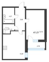 2 ккв (Евро) № 219 Корп.: 1 , Секция 1.2  в ЖК Cube