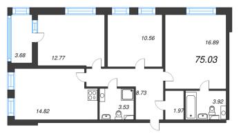 3 ккв № 172 Корп.: 1 , Секция 1.2  в ЖК Cube