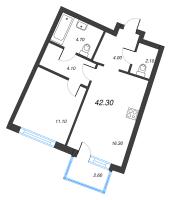 2 ккв (Евро) № 79 Дом: 38 Корп.: 1 , Секция 4  в ЖК Цвет Зеленогорска