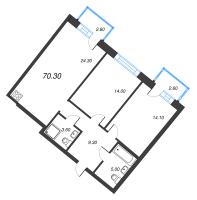 3 ккв (Евро) № 53 Дом: 38 Корп.: 1 , Секция 3  в ЖК Цвет Зеленогорска