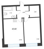 2 ккв (Евро) № 8 Дом: 38 Корп.: 1 , Секция 1  в ЖК Цвет Зеленогорска