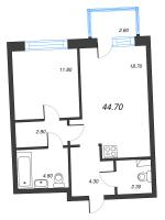 2 ккв (Евро) № 26 Дом: 38 Корп.: 1 , Секция 1  в ЖК Цвет Зеленогорска