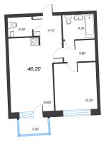 2 ккв (Евро) № 17 Дом: 38 Корп.: 1 , Секция 1  в ЖК Цвет Зеленогорска