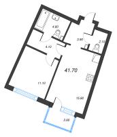 2 ккв (Евро) № 87 Дом: 38 Корп.: 1 , Секция 4  в ЖК Цвет Зеленогорска