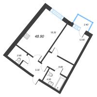 2 ккв (Евро) № 69 Дом: 38 Корп.: 1 , Секция 4  в ЖК Цвет Зеленогорска