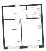 2 ккв (Евро) № 31 Дом: 38 Корп.: 1 , Секция 2  в ЖК Цвет Зеленогорска