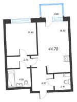 2 ккв (Евро) № 20 Дом: 38 Корп.: 1 , Секция 1  в ЖК Цвет Зеленогорска