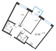 3 ккв (Евро) № 58 Дом: 38 Корп.: 1 , Секция 3  в ЖК Цвет Зеленогорска