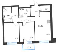 3 ккв (Евро) № 40 Дом: 38 Корп.: 1 , Секция 2  в ЖК Цвет Зеленогорска