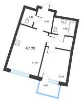 2 ккв (Евро) № 78 Дом: 38 Корп.: 1 , Секция 4  в ЖК Цвет Зеленогорска