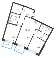 3 ккв (Евро) № 50 Дом: 38 Корп.: 1 , Секция 3  в ЖК Цвет Зеленогорска