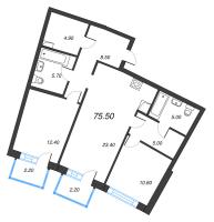 3 ккв (Евро) № 62 Дом: 38 Корп.: 1 , Секция 3  в ЖК Цвет Зеленогорска