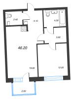 2 ккв (Евро) № 16 Дом: 38 Корп.: 1 , Секция 1  в ЖК Цвет Зеленогорска