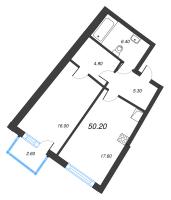 2 ккв (Евро) № 80 Дом: 38 Корп.: 1 , Секция 4  в ЖК Цвет Зеленогорска