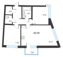 3 ккв (Евро) № 84 Дом: 38 Корп.: 1 , Секция 4  в ЖК Цвет Зеленогорска