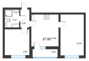 2 ккв № 346 Дом: 353.1 Корп.: 29.7 , Секция 3  в ЖК Цветной город