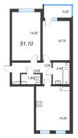 2 ккв № 462 Дом: 353.1 Корп.: 29.7 , Секция 3  в ЖК Цветной город