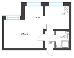 1 ккв № 119 Дом: 347.1 Корп.: 29.9 , Секция 2  в ЖК Цветной город