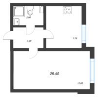 1 ккв № 117 Дом: 353.1 Корп.: 29.7 , Секция 2  в ЖК Цветной город