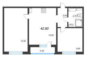 2 ккв № 270 Дом: 349.1 Корп.: 29.8 , Секция 1  в ЖК Цветной город