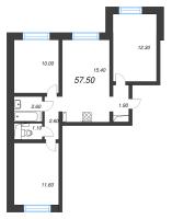 4 ккв (Евро) № 10 Дом: 347.1 Корп.: 29.9 , Секция 1  в ЖК Цветной город