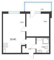 2 ккв (Евро) № 108 Корп.: 29.5 , Секция 1  в ЖК Цветной город