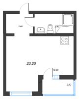 Студия № 363 Дом: 353.1 Корп.: 29.7 , Секция 3  в ЖК Цветной город