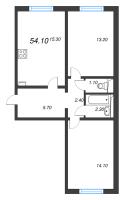 3 ккв (Евро) № 35 Корп.: 29.5 , Секция 1  в ЖК Цветной город