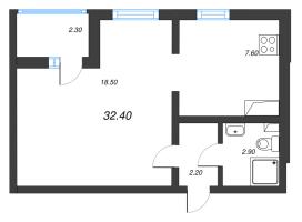 1 ккв № 465 Дом: 353.1 Корп.: 29.7 , Секция 3  в ЖК Цветной город