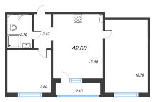 2 ккв № 271 Дом: 349.1 Корп.: 29.8 , Секция 1  в ЖК Цветной город