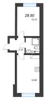 1 ккв № 368 Дом: 347.1 Корп.: 29.9 , Секция 3  в ЖК Цветной город